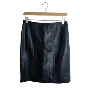 Talbots Black Leather Mini Skirt Punk Gurnge Moto Women's Size 2P